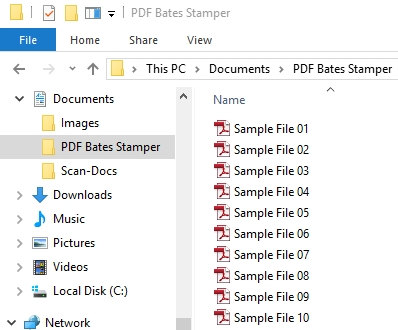 01 VDOCS Bates Stamp File Setup